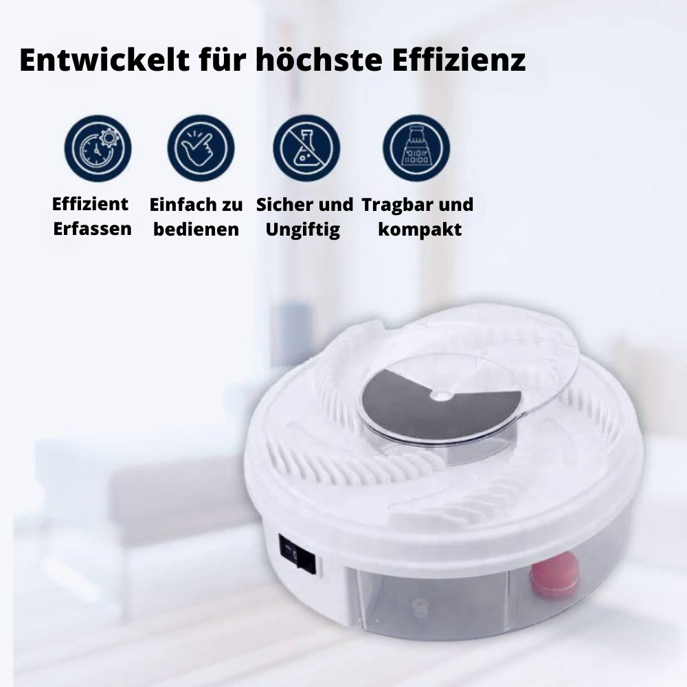 Stille, effectieve vliegenval voor binnen, met lokaasstations, niet-toxisch. Perfect voor insectenvrije zomeravonden.