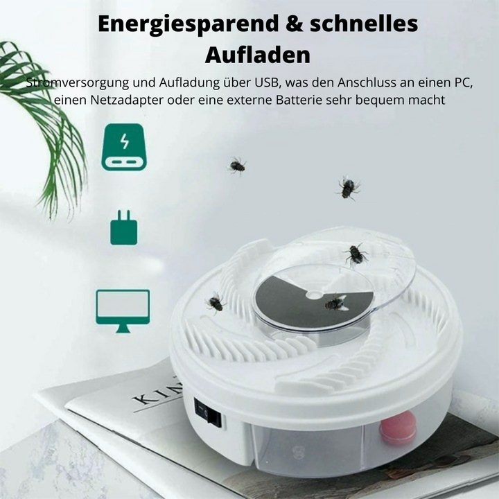 Stille, effectieve vliegenval voor binnen, met lokaasstations, niet-toxisch. Perfect voor insectenvrije zomeravonden.