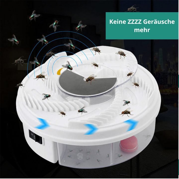 Stille, effectieve vliegenval voor binnen, met lokaasstations, niet-toxisch. Perfect voor insectenvrije zomeravonden.