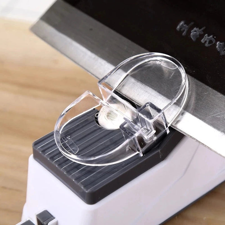Krachtige USB-messenslijper, elektrisch, praktisch voor keukenmessen, grijze behuizing, innovatieve technologie