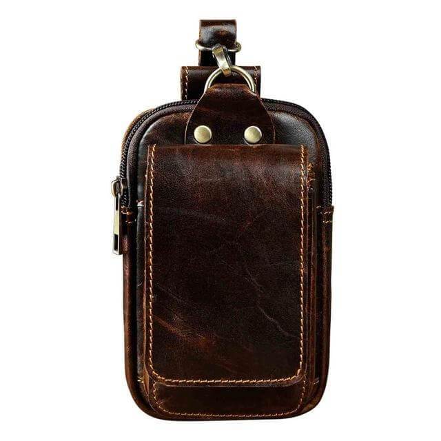 Professionele leren riemtas LeatherGuard Pro van echt leer, functioneel voor heren, praktisch.