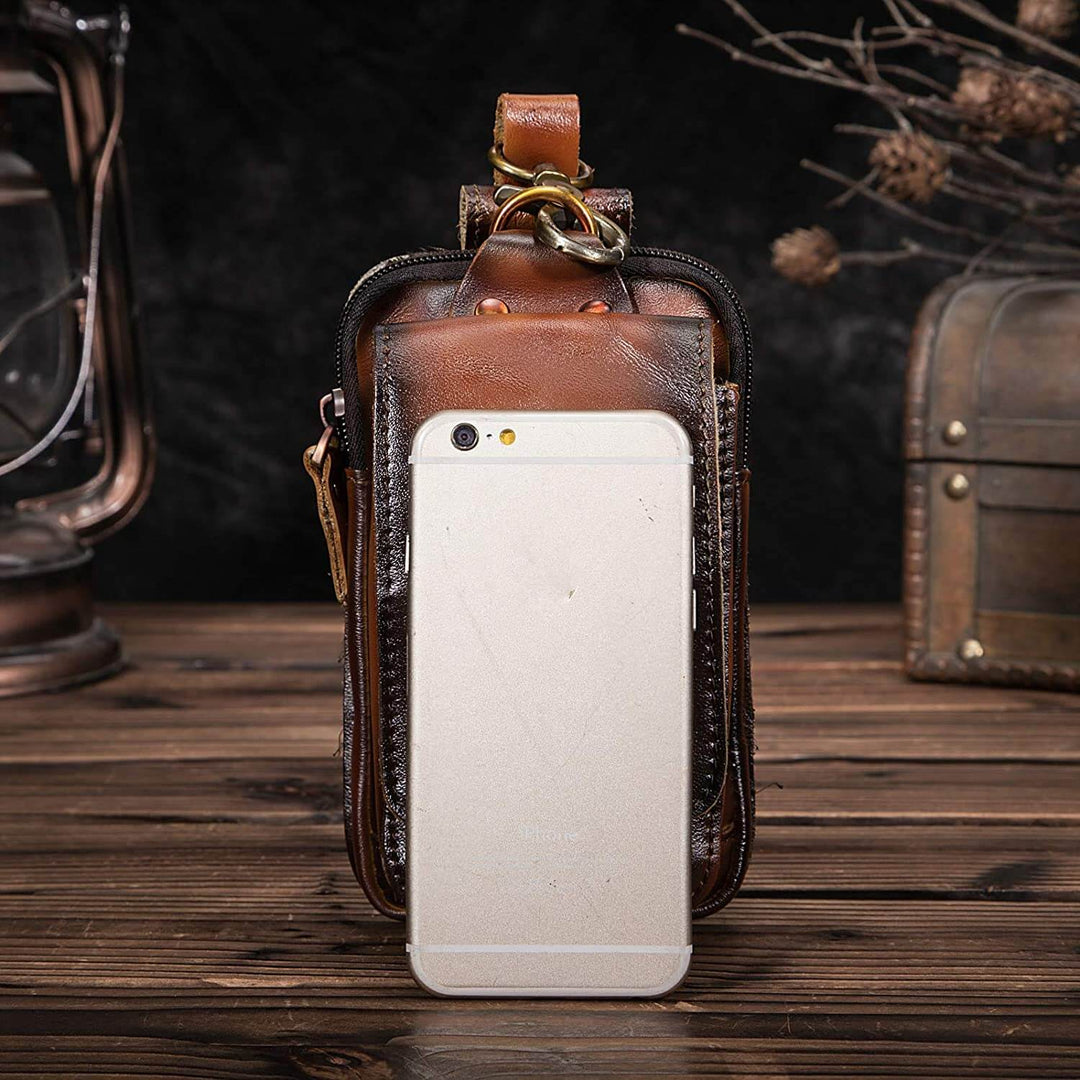 Luxe leren heuptas LeatherGuard Pro voor heren, combineert stijl met dagelijkse functionaliteit.