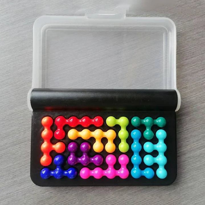 Heldere 3D puzzel bordspel met piramidedesign, 120 uitdagingen voor cognitieve ontwikkeling en leerplezier voor kinderen.