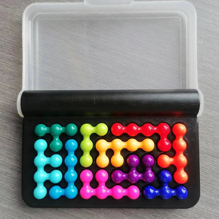 Heldere 3D puzzel bordspel met piramidedesign, 120 uitdagingen voor cognitieve ontwikkeling en leerplezier voor kinderen.