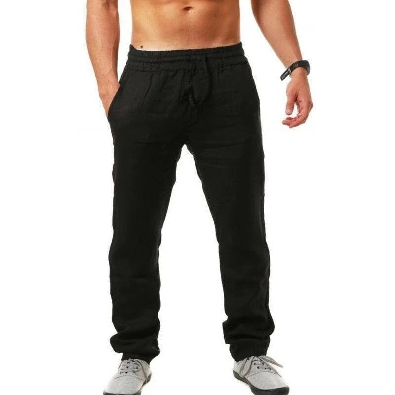 Heren zomer pantalon met relaxte pasvorm, luchtig en stijlvol. Perfect voor warme dagen.