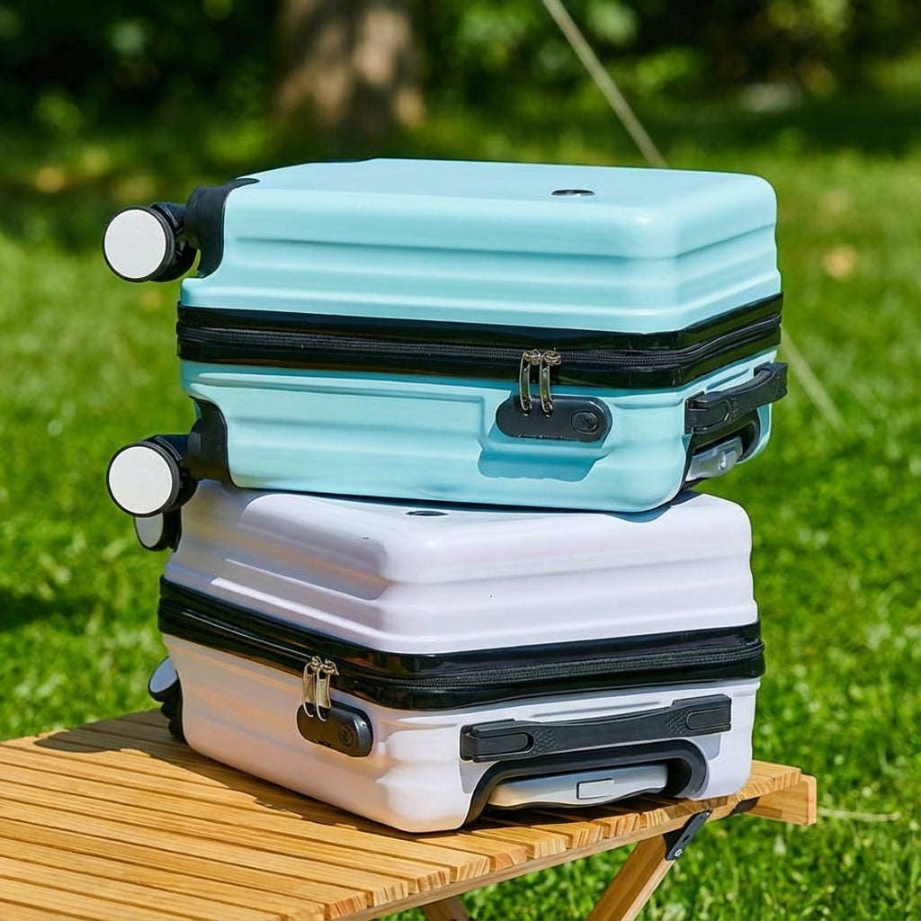 Lichtgewicht cabinekoffer met soepele wielen, ideaal als handbagage voor moeiteloos reizen.