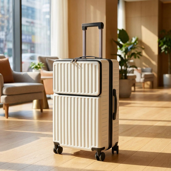 Lichtgewicht spinner koffer Travelift met handig voorvak, ideaal voor handbagage reizen.