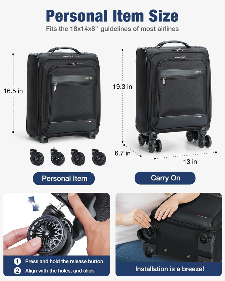 Zachte, lichtgewicht handbagage koffer op wielen, uitbreidbaar voor al je reisbehoeften.