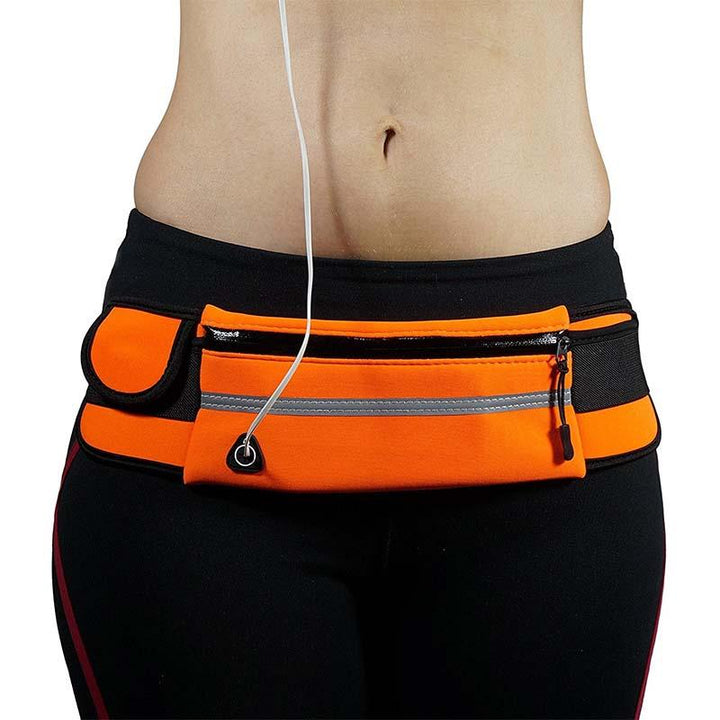 Lichtgewicht waterdichte fitness heuptas voor unisex sporten zoals hardlopen en fietsen.