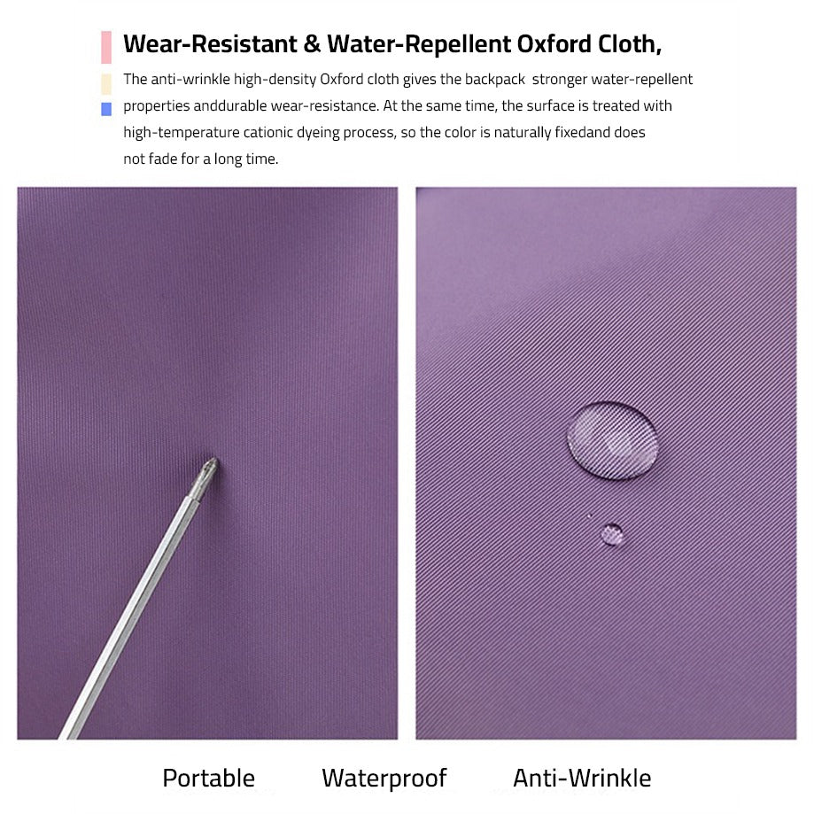 Paarse dames reistas met schoenenvak en meerdere zakken, ideaal voor reizen en sport, stevig en waterdicht.