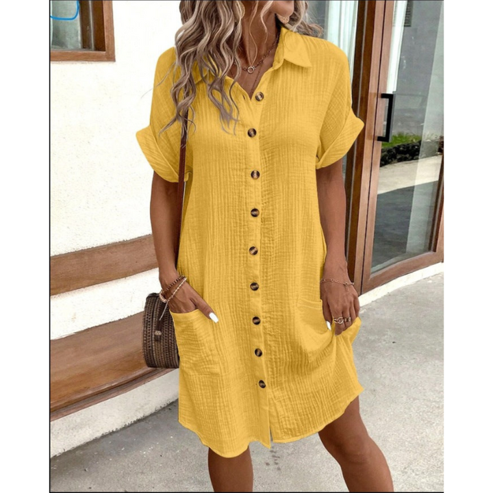 Groene Gabriele Hemdjurk, casual en chique voor de zomer, met een comfortabele pasvorm.