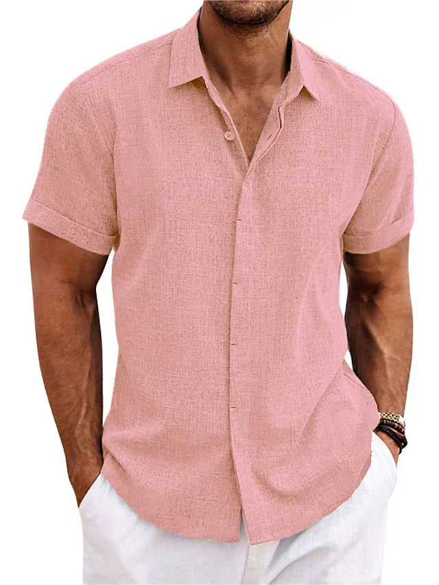 Luchtig heren zomershirt in donkergrijs, licht en stijlvol, veelzijdig voor vrije tijd en kantoor.