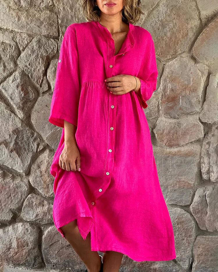 Luchtige zomerjurk voor dames, losse pasvorm, licht ademend materiaal, ideaal voor zomerse elegantie en comfort.