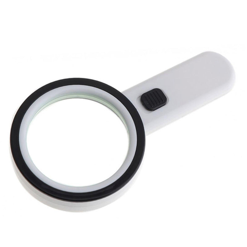 Vergrootglas met 30x vergroting, groot glas, twaalf LED-lampen, seniorenvriendelijk, gedetailleerde weergave.
