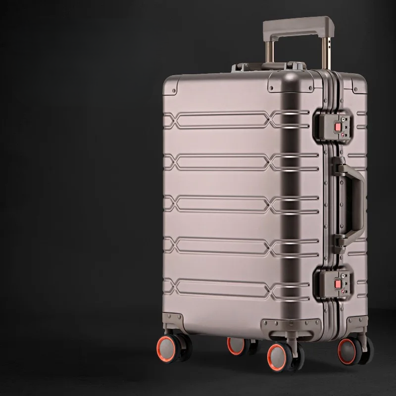 Luxe aluminium-magnesium reiskoffer; robuust, duurzaam en perfect voor stijlvol zakelijk en privé reizen.
