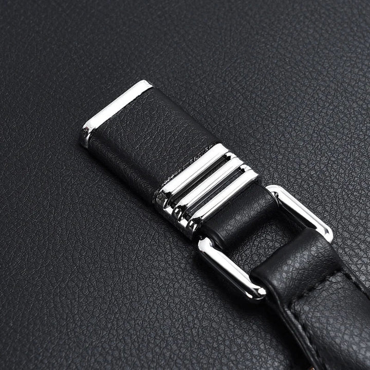 Interieur van Portaro's luxe heren laptoptas met overzichtelijke vakken voor 14/15 inch laptop en accessoires.