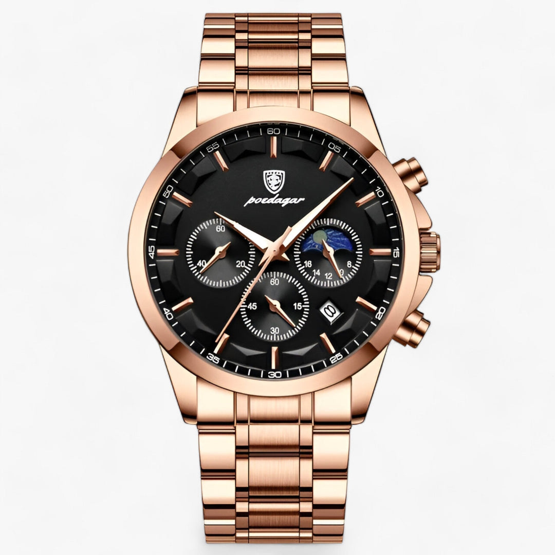 Elegant Cassian horloge voor mannen, met hoogwaardige leren band en roestvrijstalen kast. Waterdicht en duurzaam.