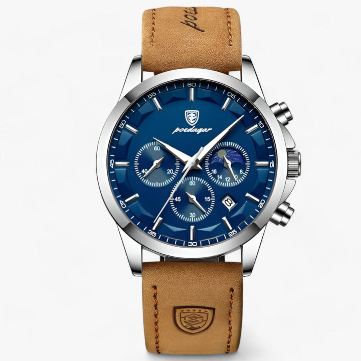 Luxe herenhorloge Cassian om pols, perfect accessoire voor zakelijke en casual herenmode. Tijdloos design.