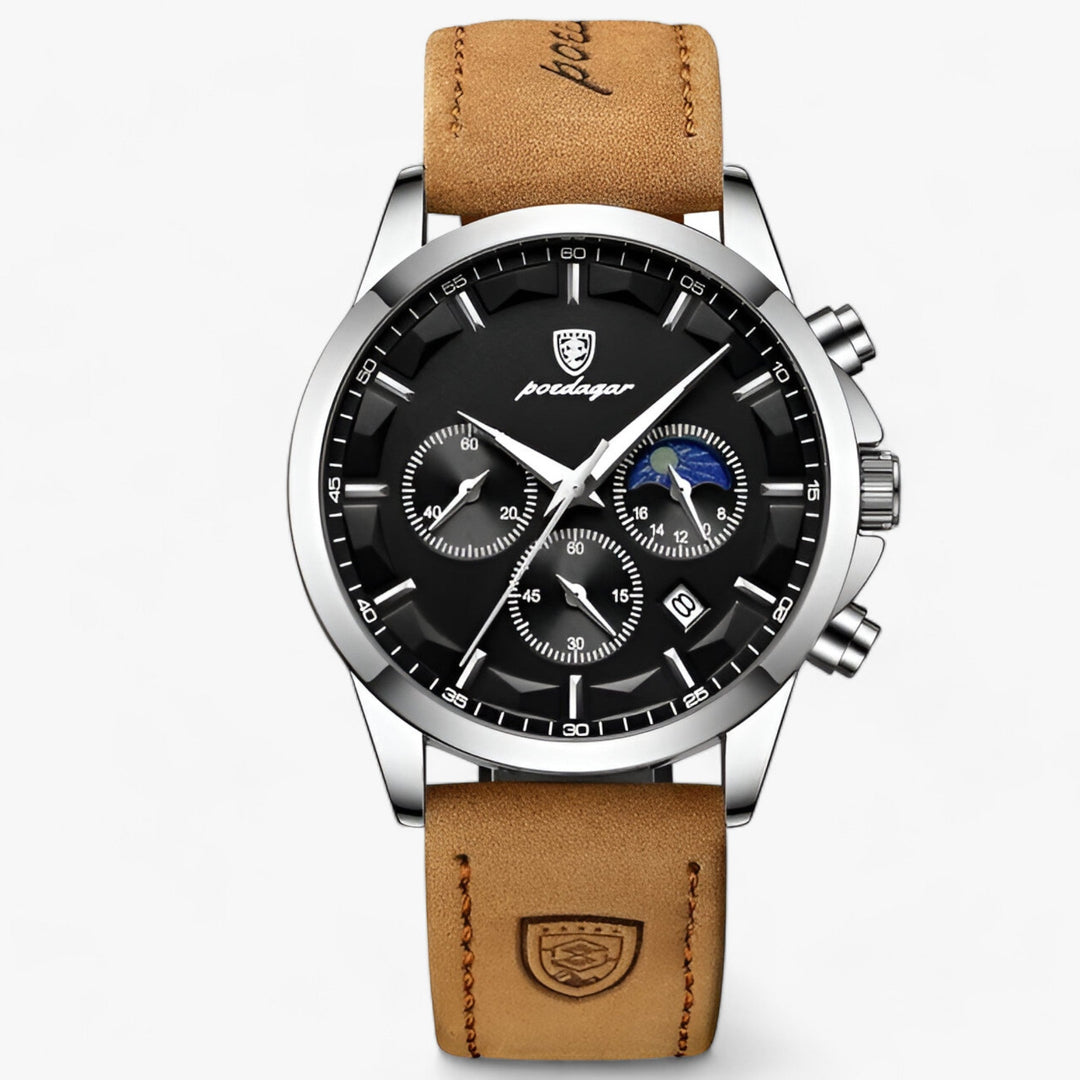 Waterdicht Cassian horloge voor heren, subtiel vochtbestendig getoond. Elegant en functioneel accessoire.