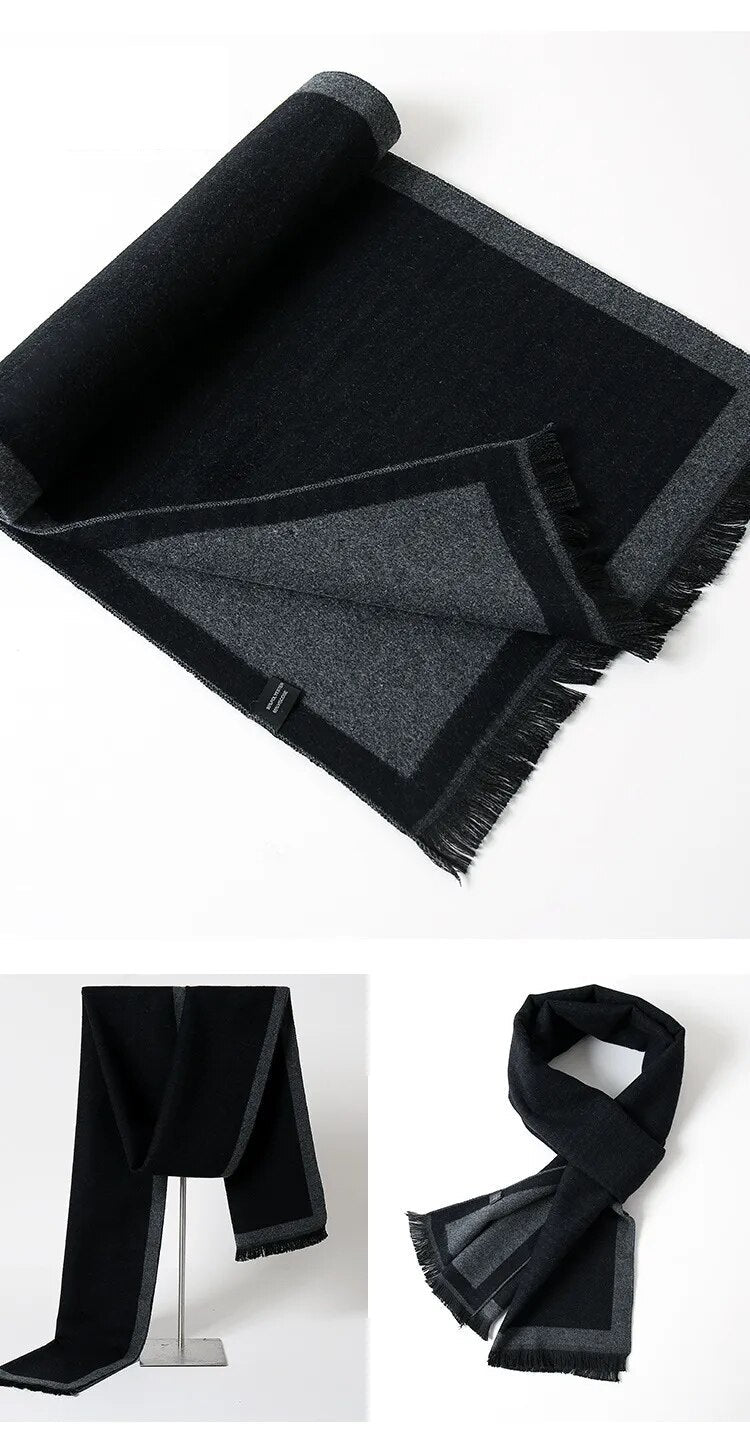 Warme heren kasjmier sjaal met ruitpatroon, een essentieel accessoire voor winter.