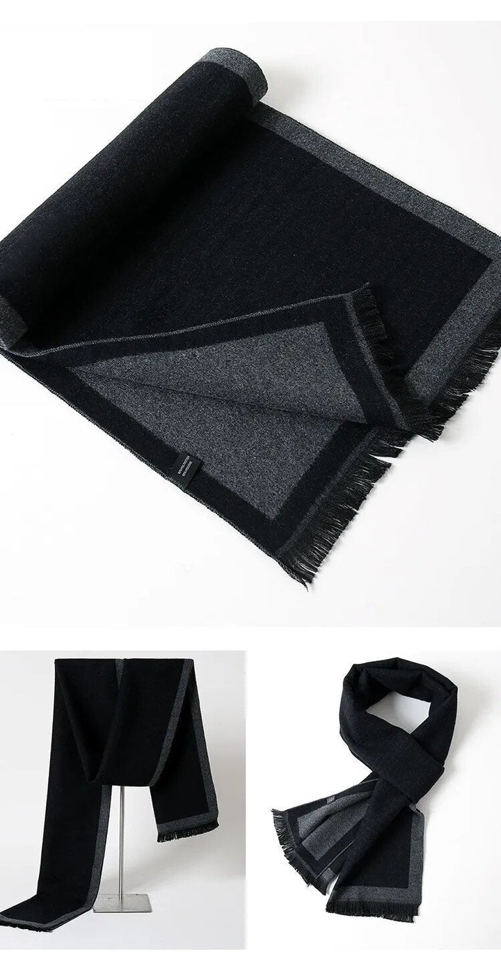 Warme heren kasjmier sjaal met ruitpatroon, een essentieel accessoire voor winter.