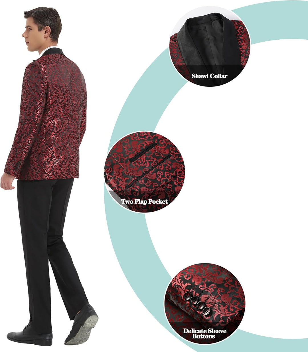 Zwarte broek van de heren smoking 'Leon', perfecte match met het colbert voor gala's.