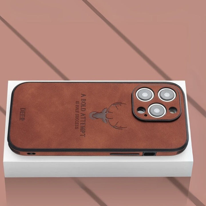 Hoge kwaliteit hertenleren iPhone hoesje, Veltro luxe accessoire met extra bescherming.