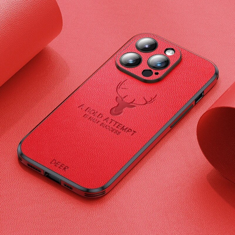 Veltro premium hertenleren telefoonhoesje, perfecte pasvorm en cameralensbescherming.