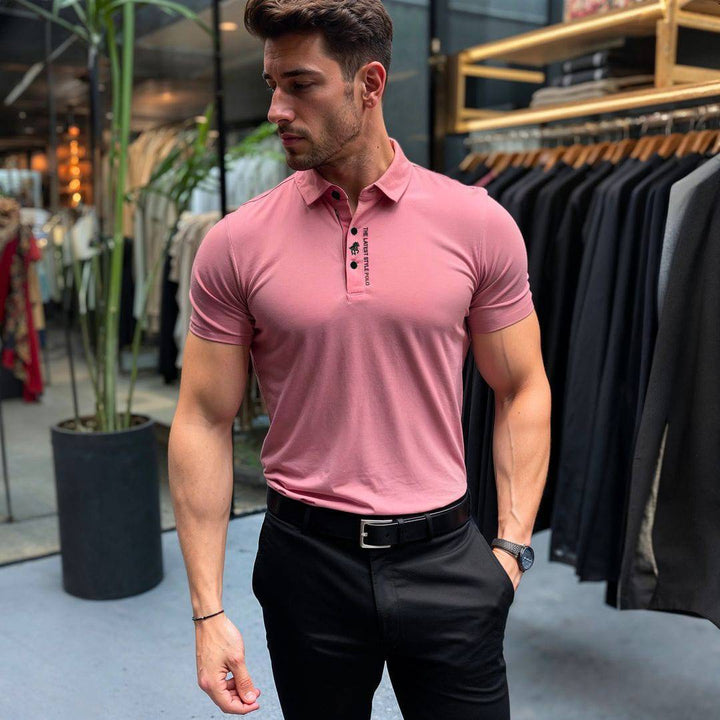 Luxe Hoymans herenpolo met korte mouwen, ademend en comfortabel voor een smartcasual of zakelijke look.