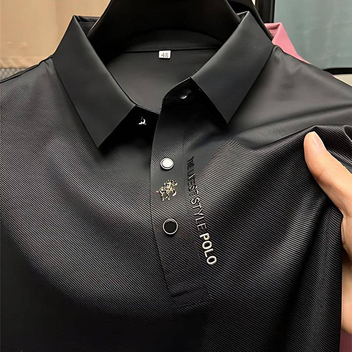 Hoymans herenpolo in effen kleur. Comfortabel, ademend en luxe, perfect voor zomerkleding of smartcasual.