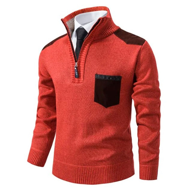 Heren winter pullover, van luxe kasjmier met halve rits, als veelzijdige en warme bovenkleding voor elke man.