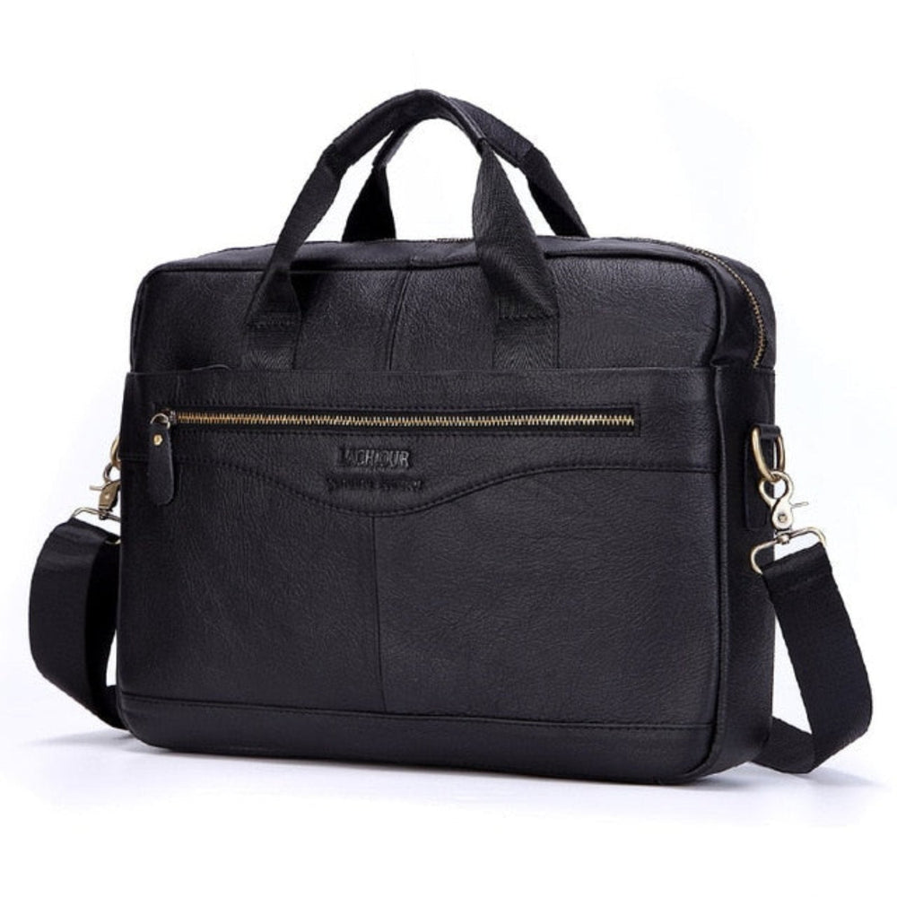Hoogwaardige leren heren laptoptas Victor, duurzaam en stijlvol voor de moderne professional.