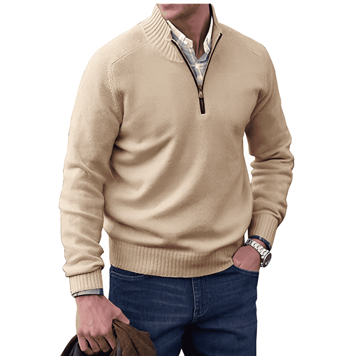 Luxe Lucas herentrui met rits, kasjmier-mix voor ultiem comfort en stijlvolle look.