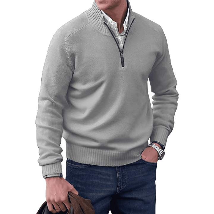 Zachte Lucas herentrui van kasjmier-look, warme pullover met rits voor ultiem draagcomfort.