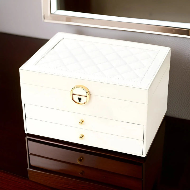 Hoogwaardig PU-leer luxe sieradendoos, een stijlvol juwelenkistje voor optimale organisatie van al je juwelen.
