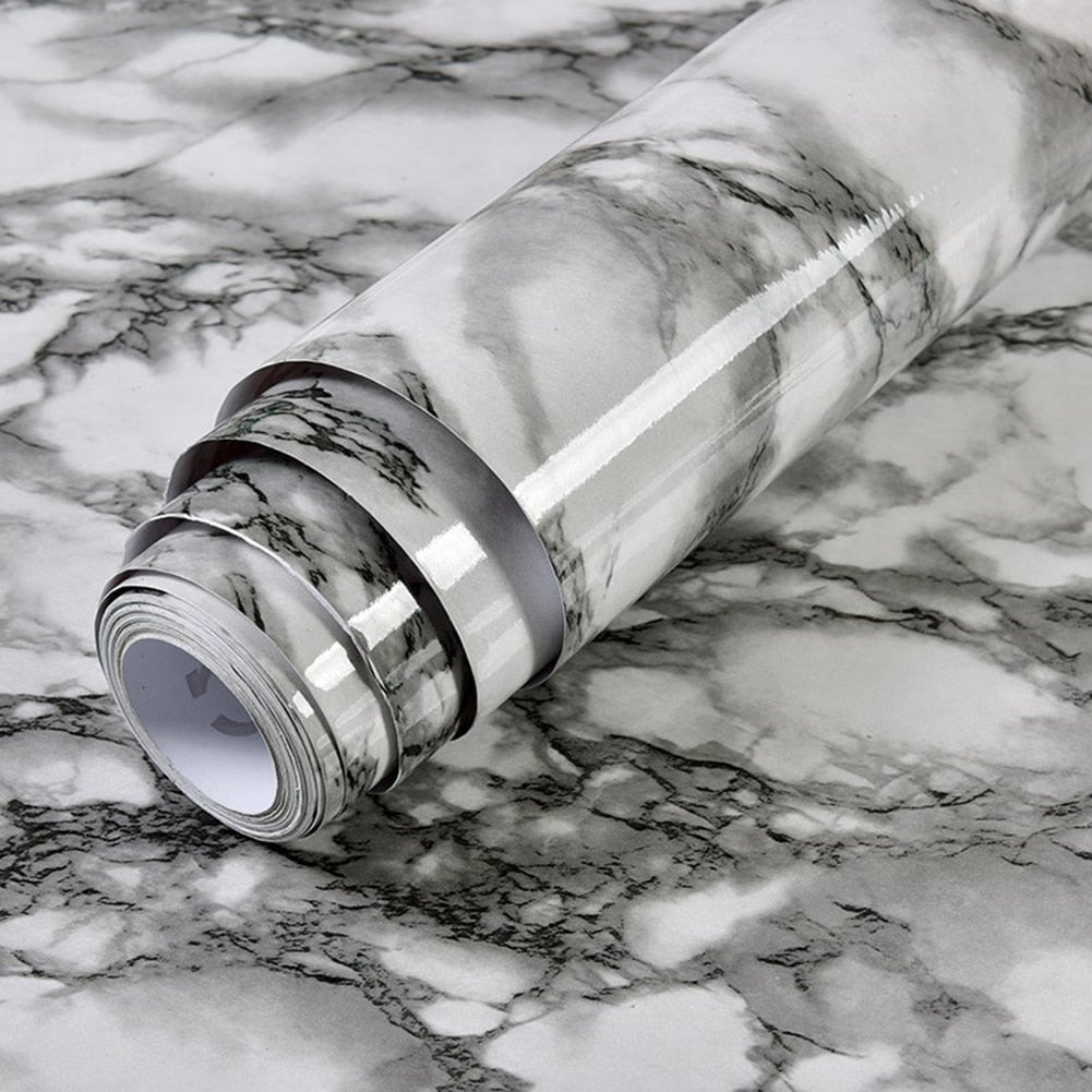 Zelfklevende marmerfolie voor accentmuren, creëert een opvallend design.