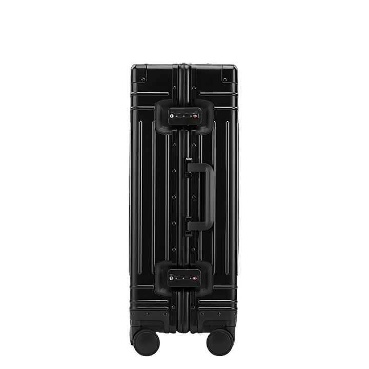 Premium aluminium reiskoffer Emperor met TSA-slot en stille wielen, perfect voor duurzame reisbagage.