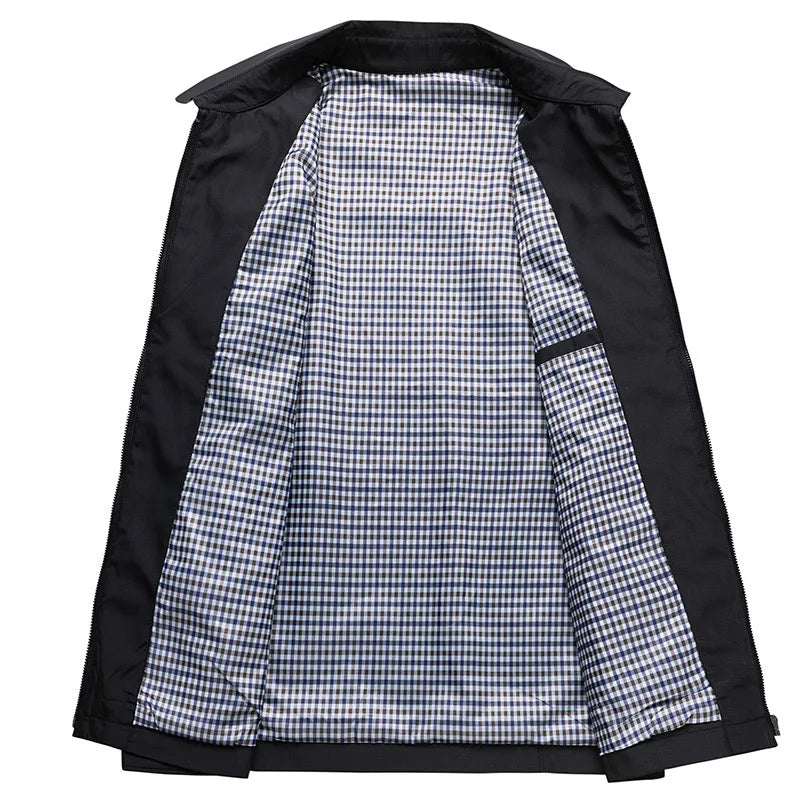 Luxe herenjas van ademend materiaal, elegant design, perfecte pasvorm, veelzijdig te combineren.