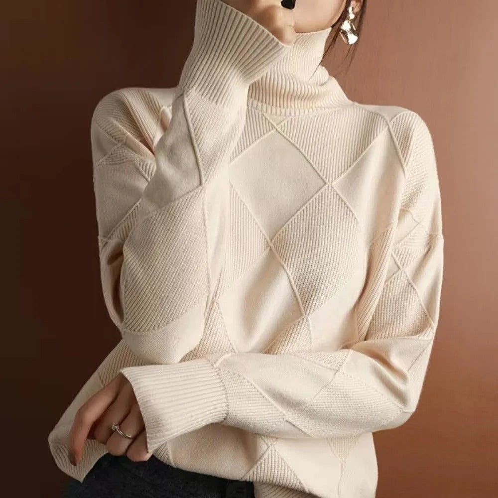 Luxe dames kasjmier coltrui, beige, zacht, elegant ontwerp; ideaal comfort voor stijlvolle gelegenheden.