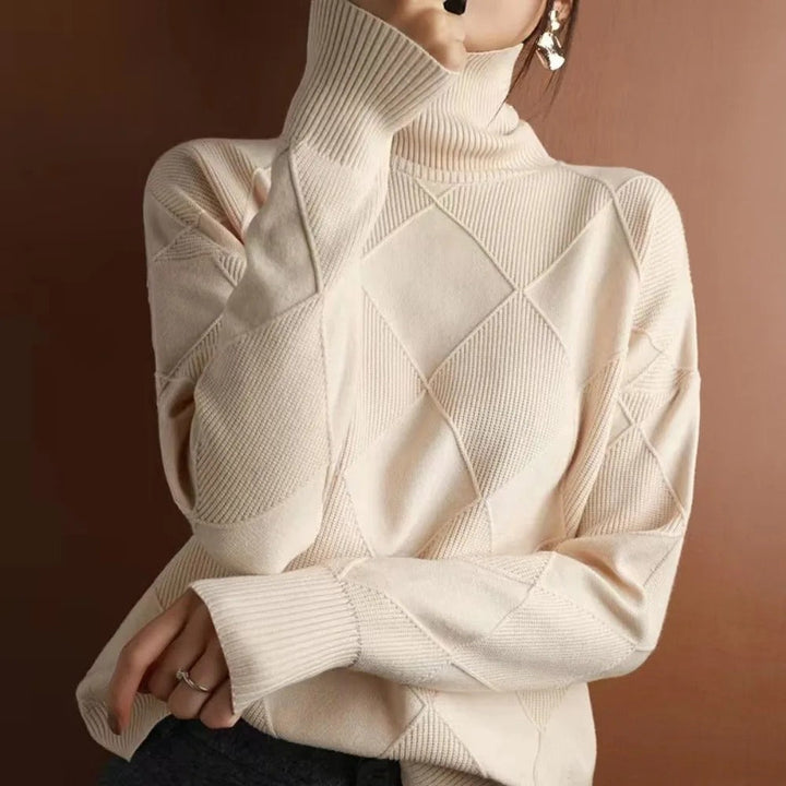 Luxe dames kasjmier coltrui, beige, zacht, elegant ontwerp; ideaal comfort voor stijlvolle gelegenheden.