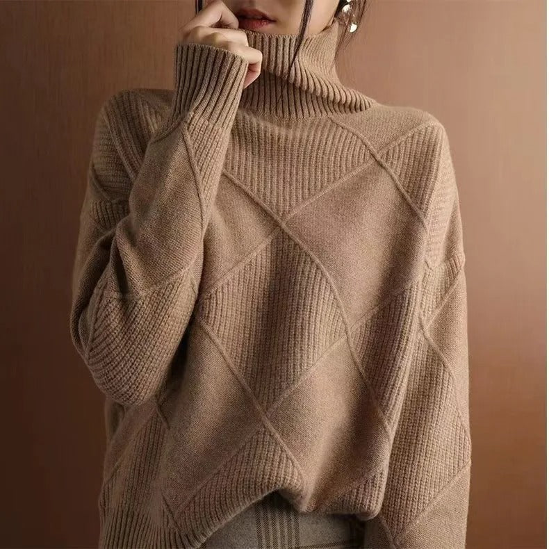 Luxe dames kasjmier coltrui, beige, zacht, elegant ontwerp; ideaal comfort voor stijlvolle gelegenheden.