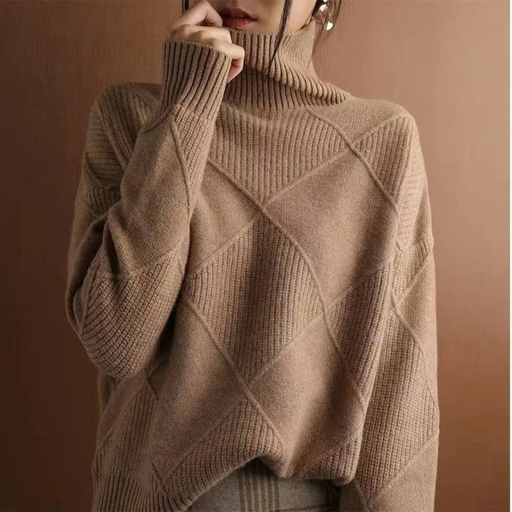 Luxe dames kasjmier coltrui, beige, zacht, elegant ontwerp; ideaal comfort voor stijlvolle gelegenheden.