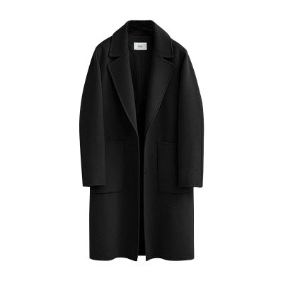 Dames wollen trenchcoat in een tijdloos ontwerp, perfect voor elegantie en warmte.