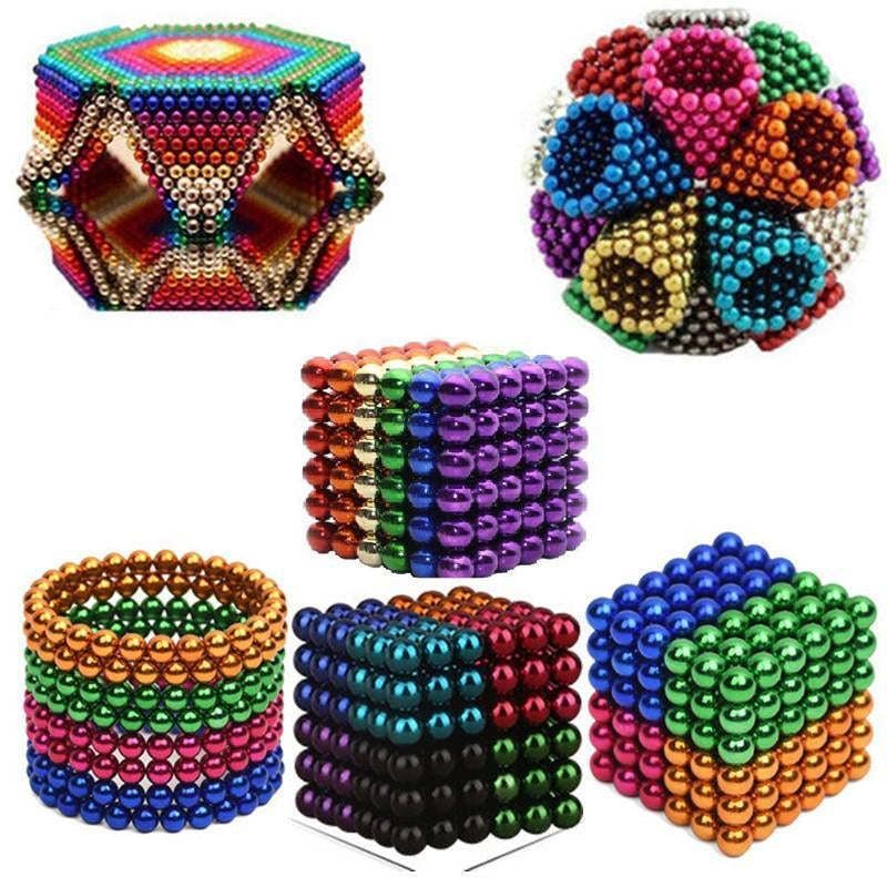 Magneetballen set toont diverse constructies en creatieve kunstwerken, perfect voor ontwikkeling.