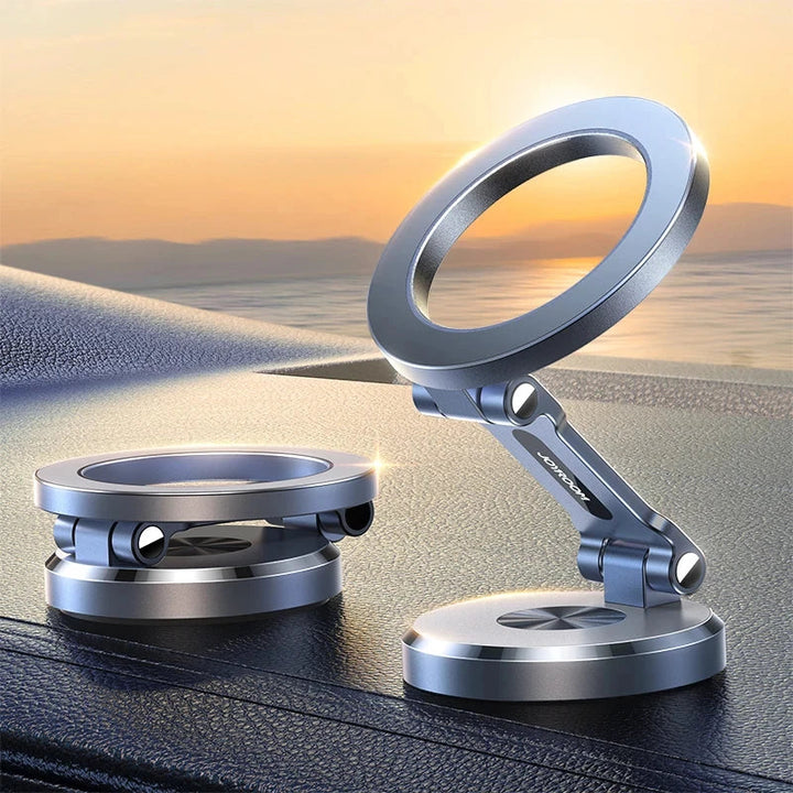 Magnetische telefoonhouder in de auto met Magsafe-technologie, 360 graden rotatie en opvouwbaar ontwerp voor een veilige grip.