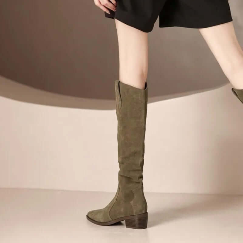 Dames Vintage Laarzen met Delicate Ruches