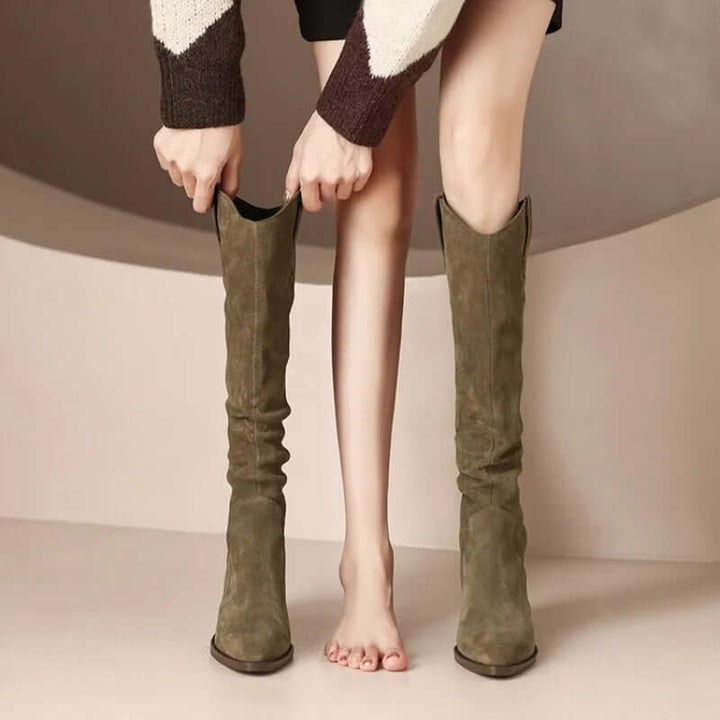 Dames Vintage Laarzen met Delicate Ruches
