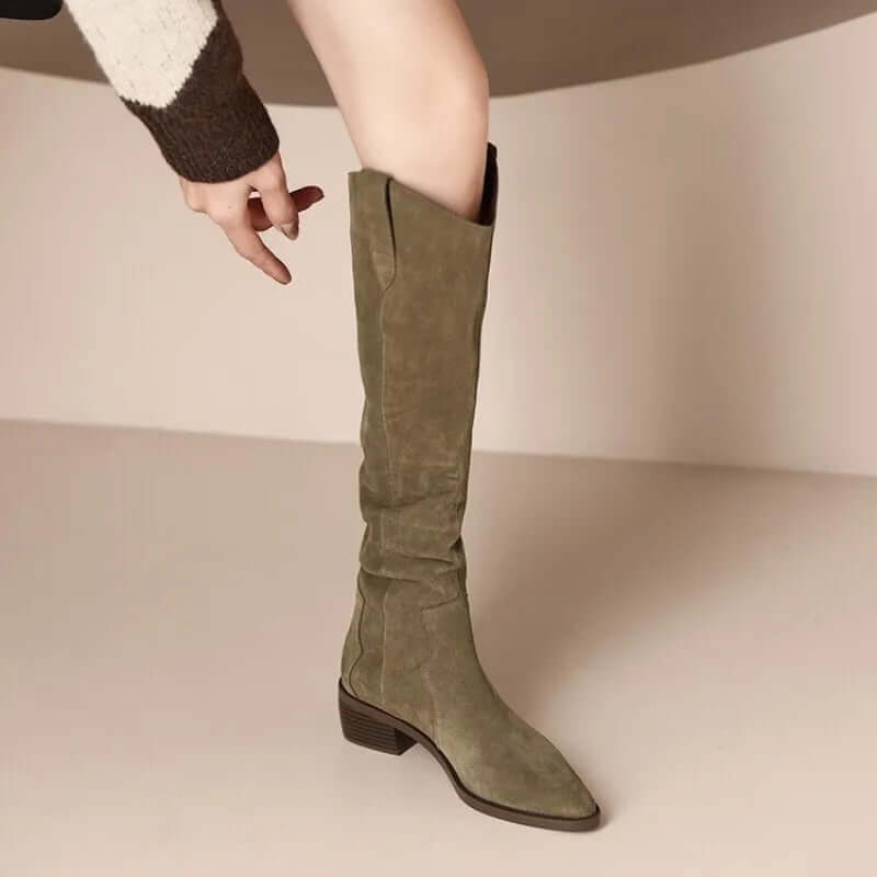 Dames Vintage Laarzen met Delicate Ruches