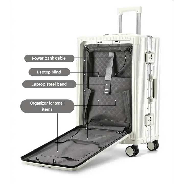 Moderne Manhattan Pro handbagagekoffer, duurzaam en compact voor comfortabele weekendtrips en stedentrips.