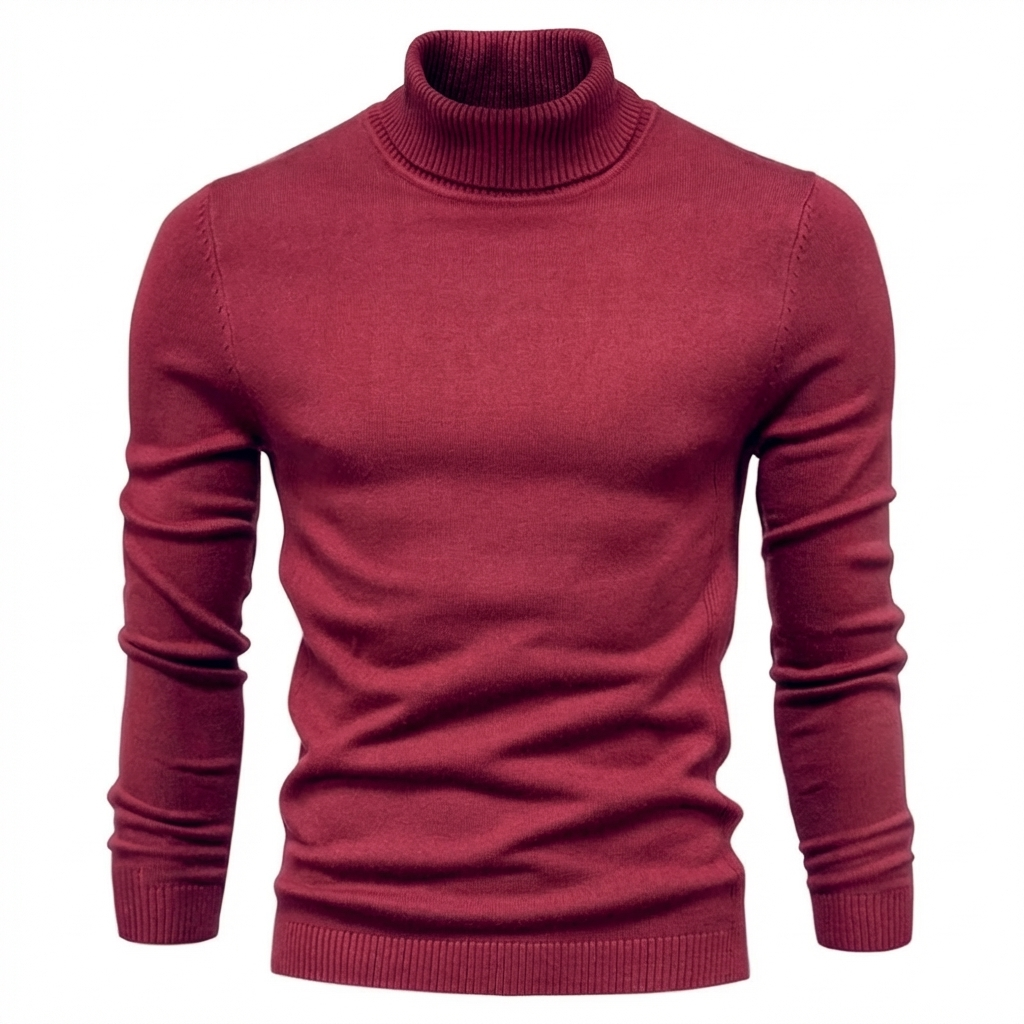 Moderne heren coltrui van premium scheerwol. Biedt ultieme warmte en elegantie voor winterdagen.
